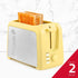 Holstein Housewares 2-Slice Toaster, Yellow/Stainless Steel with 7 Browning Control Settings for Bagels