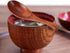 AKOAK Wooden Soup Spoon, Short Handle Kitchen Spoon for Home Cooking and Serving Ice Dessert