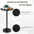 Vrisa Drink Table for Small Spaces Round Pedestal Small Modern Martini End Table Accent Side Table for Living Room