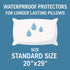 4 Pack Deluxe Zippered Vinyl Pillow Covers - Waterproof Protectors, Standard Size 20"x29"