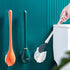 2025 Set Modern Flexible Silicone Toilet Caspa for Home Silicone Toilet Wand Bowl Brush and Holder Cleaning Wall
