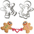 Gingerbread Man and Woman Cookie Cutters Set, 6 pcs Stainless Steel Baking DIY Molds