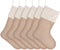 DECORA Natural Jute Burlap Christmas Stocking for Gifts, Handmade Projects, Set of 6 for Fireplace Hanging
