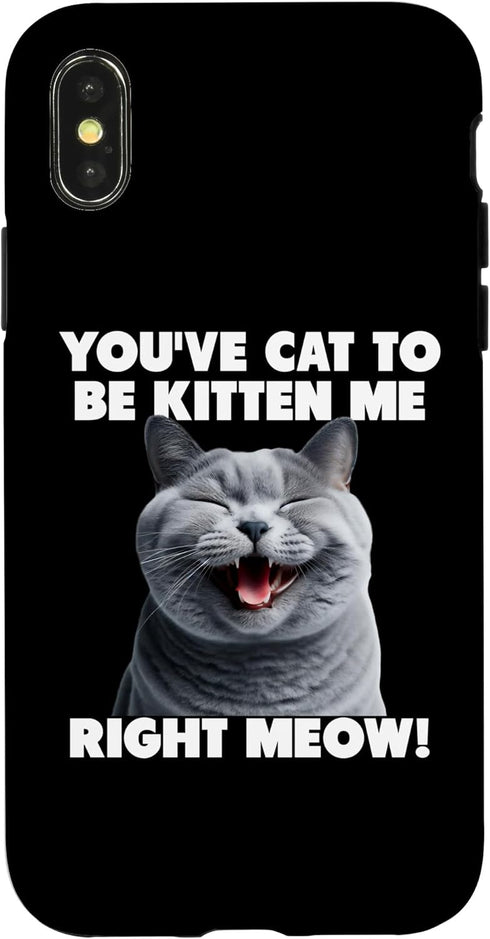 iPhone X/XS You've Cat to Be Kitten Me Right Meow Funny Lines Case