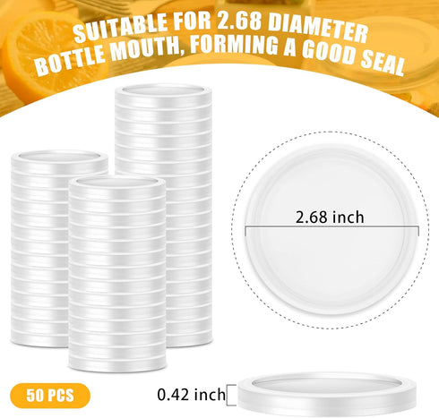 HFXXAD 50Pcs Set, Storage(2.6inch) Yogurt Jar Lids Yogurt Container Lids Clear Plastic, Reusable Replacement Food