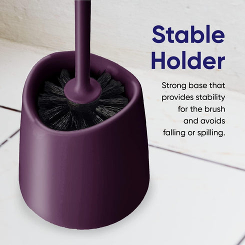 2 Pack Toilet Brush Cleaner and Holder Purple Toilet Bowl Cleaner Brush with Scrubbing Wand, Brush and Storage Caddy