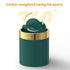 Mini Trash Can with Lid, Desktop Small Trash Can Recycling Bin Cute Metal Garbage Can for Tabletop Countertop Use,Stainless Steel 0.4 Gallon/1.5 Liter Waste Bin for Office Parlor Bedroom,Dark Green