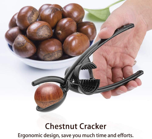 Fdit 2 in 1 Kitchen Quick Chestnut Clip, Aluminum Alloy Nut Cracker Sheller and Opener Plier