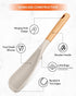 Cooking Spoon and Rice Scooper: Durable BPA-Free Matte Silicone, Wood Handle for Nonstick Cookware (Khaki)