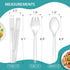 Plastic Serving Utensils, 9" Clear Disposable Utensils 18 Pack, Includes Serving Tongs, Spoons, and Forks