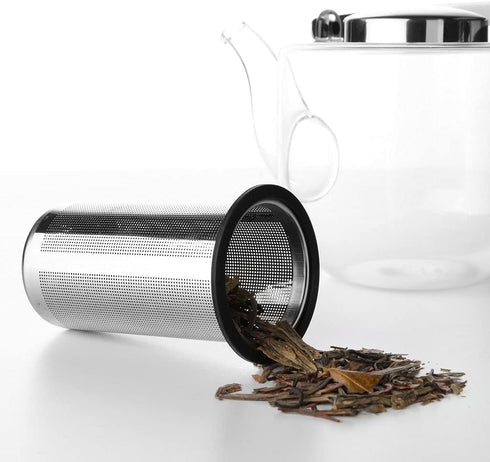 40 ounce/1.18 Viva Bjorn Borosilicate Glass Tea Pot for Stovetop with Loose Leaf Tea Infuser Mesh - Liter - Modern
