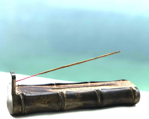 Bamboo Incense Holder, Handmade Stick Incense Burner Craft Storage Box, Wood Ash Catcher for Meditation Gifts