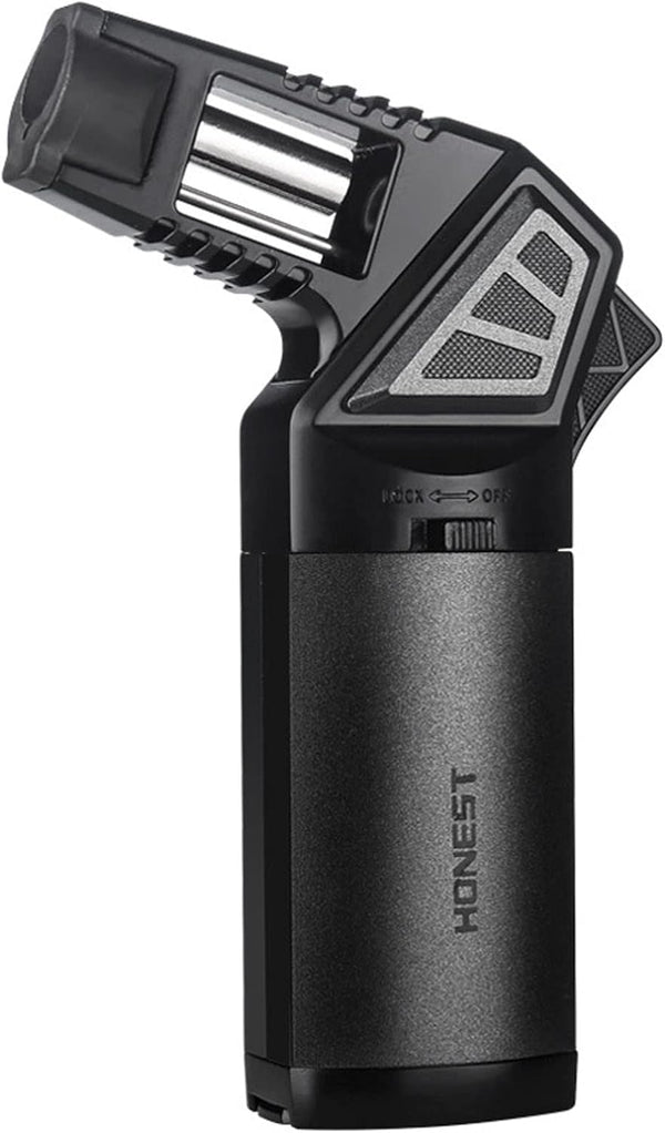 Butane Torch Lighter, Refillable Adjustable Jet Flame, Multipurpose Outdoor Windproof Cooking Torch (Butane Not