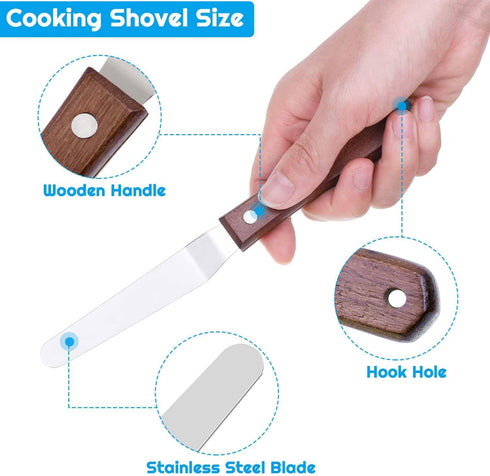 Cridoz 7 Pcs Stainless Steel Kitchen Cooking Plating Tweezers, Tongs, Spoons, Offset Spatula for Food