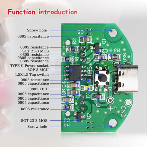 1Pcs DIY Dual Spray Switch Control Atomization Plate, 5V 2-3W Microporous Atomizer Board for USB Humidifier