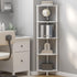 VIMBER Corner Shelf, 5-Tier Corner Bookshelf, Industrial Corner Ladder Shelf, Modern Display