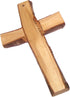 Holy Land Market Olive Wood Cross/Crucifix, 9.2" x 5.5" with Bark Edges from Bethlehem