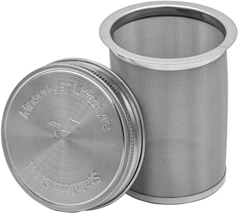 16oz Pint Cold Brew Coffee and Tea Maker, Stainless Steel Filter for Mason Jars, No Jar