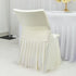 Efavormart Lifetime Folding Chair Cover Ivory Spandex Pleated Stretch Slipcover with Floor-Length
