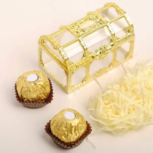 Fdit 12pcs Square Treasure Chest Shape Wedding Candy Box - Chocolates Container Jar Decoration for Children's Day