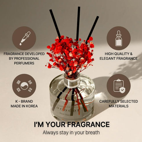 COCODOR 2 Pack Preserved Real Flower Reed Diffuser Set, 6.7oz (200ml) Rose Perfume, Oil Diffuser & Sticks