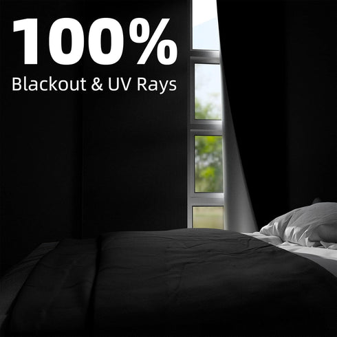 79"70", 100% NIGHTON Portable Blackout Curtains Strong Hook and Loop Tape Strips with Adhesive, Cuttable Blackout