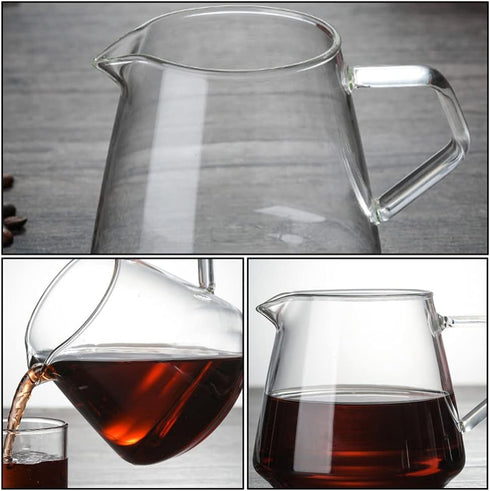 LIFKOME Espresso Machine Glass Coffee Server 650ml, Turkish Coffee Pot Small Glass Manual Pour Over Coffee Beaker