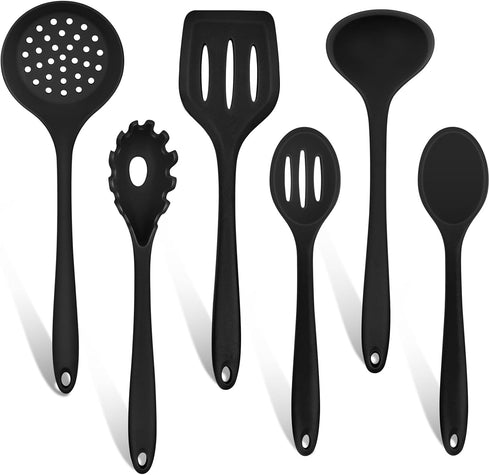 TeamFar Cooking Utensils, Silicone Kitchen Utensils Set of 6, Non-Toxic & Anti-Heat for Non-stick Cookware