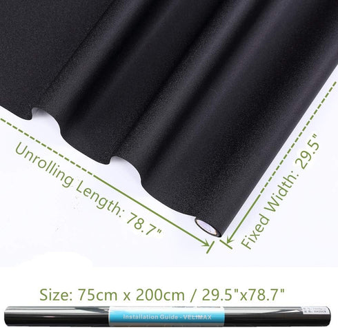 VELIMAX Static Cling Total Blackout Window Film, 100% Light Blocking, No Glue, 29.5 x 78.7 inches