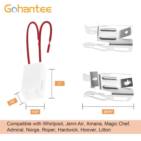 gohantee Burner Terminal Receptacle Block Kit, Pack of 4, Replace # 12001676 Compatible with Kenmore Sears & Maytag