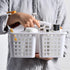 ALINK Plastic Shower Caddy Basket - Portable Divided Cleaning Supply Storage Organizer with Handle for Bathroom (White)