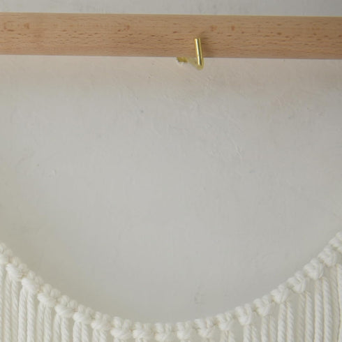 Flber 57" 41" Large Macrame Wall Hanging Boho Yarn Art Garland with Tassels and Beads, Handmade Rope Decor for Nursery