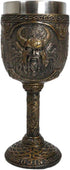 Ebros Norse Mythology Viking Alfather Odin God Of Asgard, 7oz Resin Wine Goblet Chalice with Stainless Steel Liner