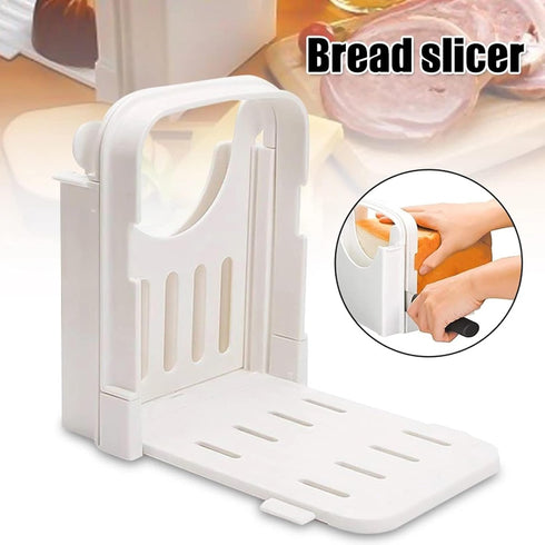 nvaimaay Bread Slicer Toast Cutting Adjustable Roast Loaf Slicer Cutter Foldable Compact Toast Slicing Machine Plastic