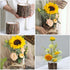 Wooden Flowers Rustic Flower Pot, Wood Bark Planter Container for Indoor Outdoor Succulent Bonsai Pots
