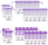 Sachet Empty Bags - Linen Fabric Organza Gauze Bags for Lavender, Spice, and Herbs (24pcs Purple Drawstring Bags)