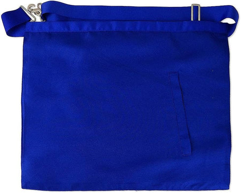 Masonic Master Mason Blue Lodge Apron, White Cloth with Blue Grosgrain Ribbon Border