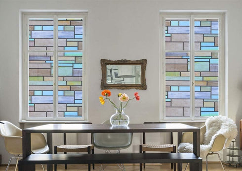 Niviy Privacy Window Film, Non-Adhesive Removable Static Cling Glass Film for Home Kitchen Office