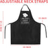 Rosoz Funny BBQ Black Chef Aprons for Men, Adjustable Kitchen Cooking Aprons with Pocket