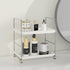 FSyueyun 2-Tier Bathroom Counter Organizer, Tool-Free Installation Vanity Makeup Tray and Skincare Shelf, Silver