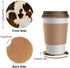 Absorbent Car Coasters 2 Pack - Cow Hide Car Coaster for Drinks, Ceramic Stone Cup Holder with Finger Notch, Brown
