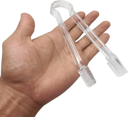 8 Pcs Clear Plastic Buffet Serving Tongs, Small 6.3 Inch Ice Tongs for Tea, Coffee, Party Catering, Appetizers, Salad,