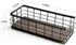 ROSE BLOOM Small Metal Wire Storage Basket: Decorative Wood Base Organizer for Bathroom, Kitchen, Wall Mounted or