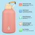 BJPKPK 1 Gallon Insulated Water Bottle, 128oz Large Jug with Metal Handle & BPA Free Spout Lid, Pink