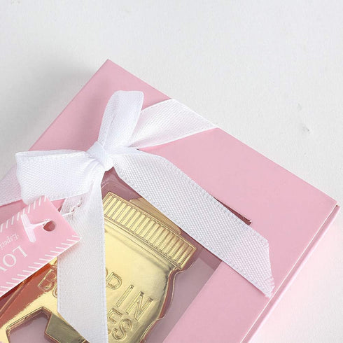 YFS 6 Pcs White Bottle Opener Baby Shower Gifts, Rose Gold Feeding Bottle Wedding Favors