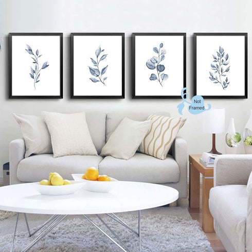 XUOIAYNB Watercolor Minimalist Leaves Wall Art Print - Modern Botanical Plant Canvas Print Set of 6, Unframed, 8X10