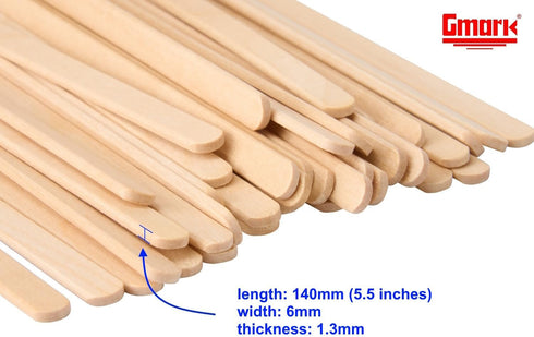 Gmark 5.5" Wood Coffee Stirrers - 1000 ct Natural Birch Wood Beverage Stirrers, Round End (length 140mm, width 6mm)