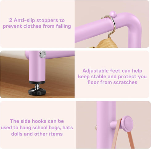 ZHKINGGS Closet Kids Clothing Rack with Storage Shelf, Kids Dress Up Storage for Coats, Small Baby Garment Rack