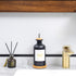 BONLONG 11.8OZ Nozzle, Glass Mouthwash Dispenser for Bathroom with Stainless Steel & Bamboo Mouthwash Cup Reusable
