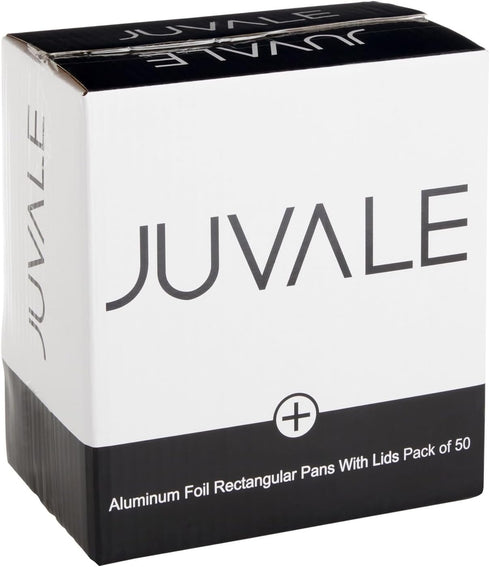 Juvale 50 Pack Aluminum Foil Disposable Loaf Pans: 2 lb with Lids for Baking Bread, Heating, Storing Food